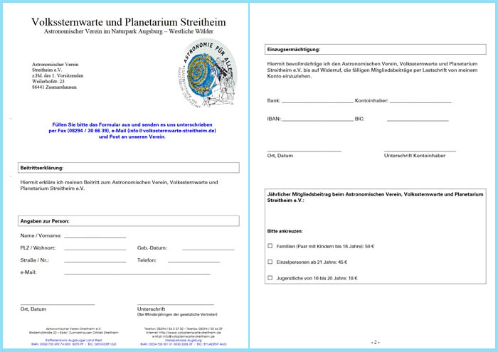 Mitglied werden - Astronomischer Verein